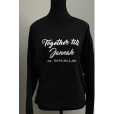 Long Sleeve Islamic T-Shirt TOGETHER TILL JANNAH (LSLE-D03)